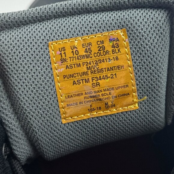 Skechers Work Burgin Tarlac Steel Toe Boot Mens Wide Fit Black Leather Safety - Picture 10 of 10